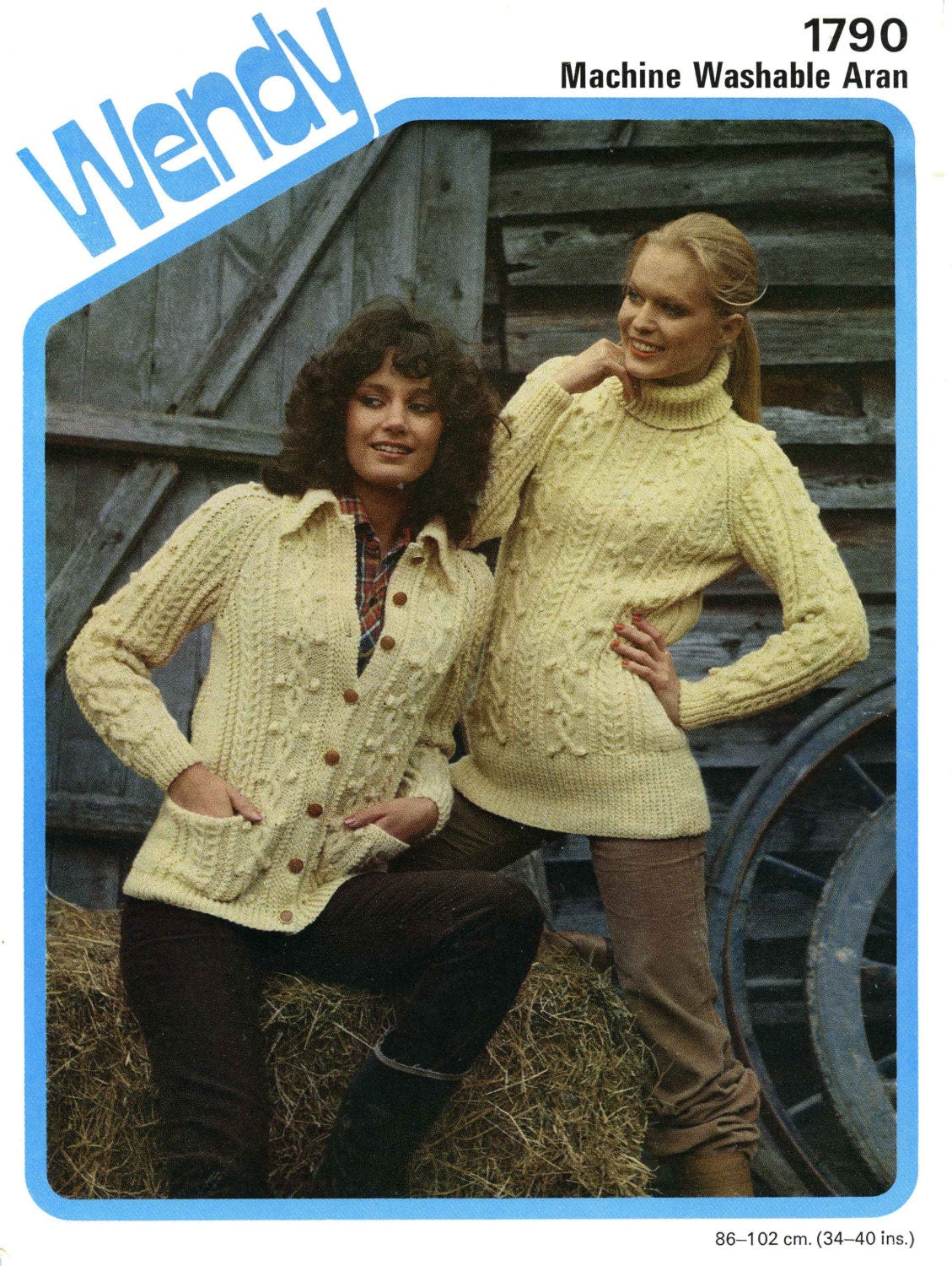 Ladies Sweater and Jacket, 34-40 Bust, Aran, 70s Knitting Pattern, W – My  Vintage Pattern Shop