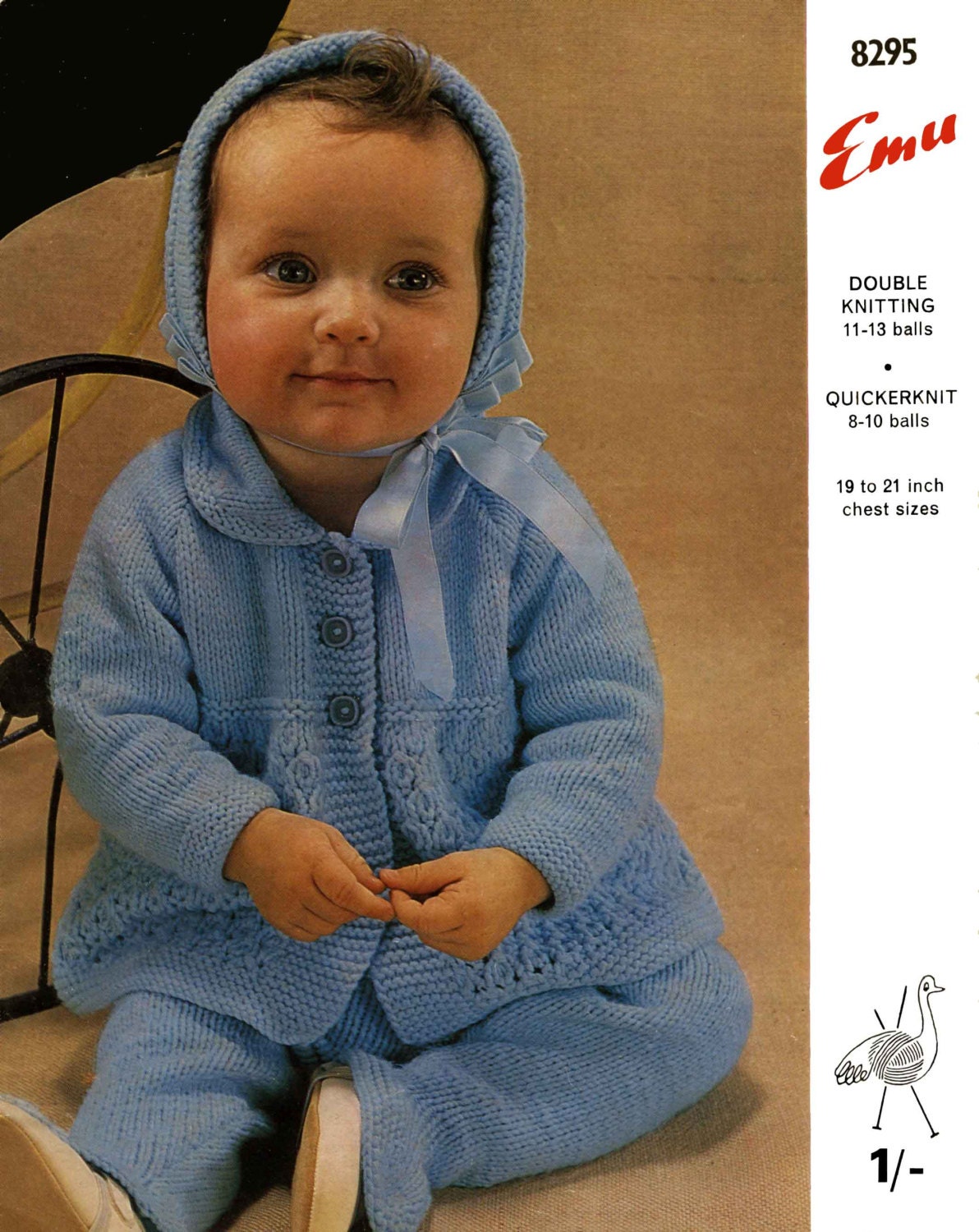 Baby Pram Set Coat / Cardigan, Leggings, Bonnet, 19