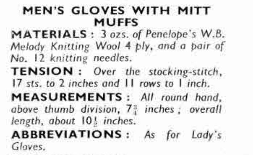 Gloves with attached finger mitts, Children's 10-12 years, Ladies, Men's in 3ply and 4ply, 50s Knitting Pattern, Bestway 2521 (A2521)