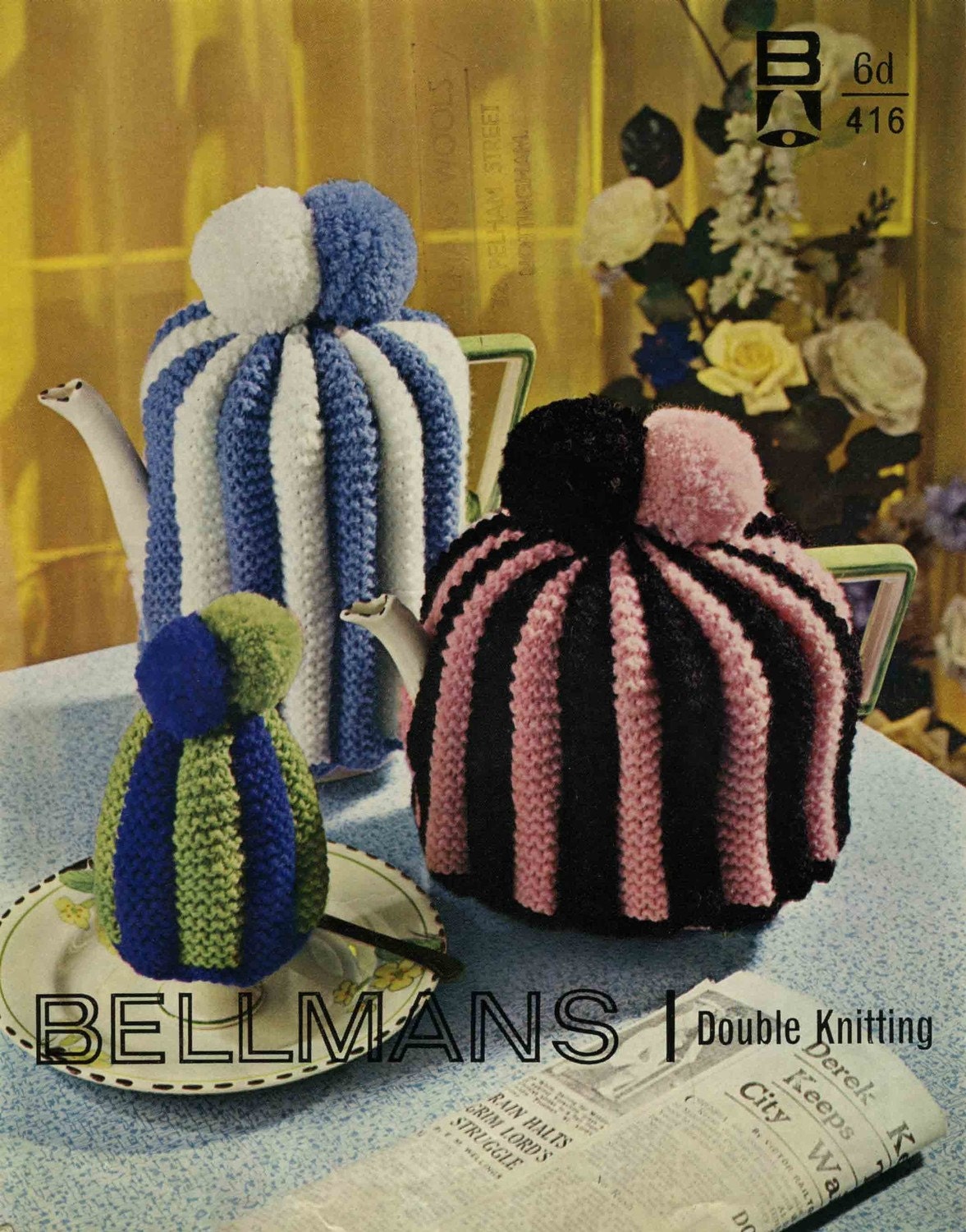 Tea, Coffee, and Egg Cosy, (you will get both patterns), DK, 70s Knitting Pattern, Sirdar 5578 & Bellmans 416