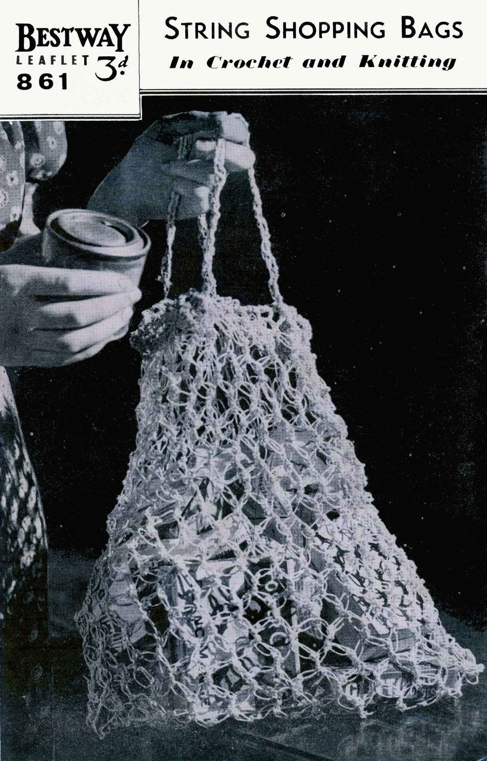 Crochet string bag pattern from online 1933