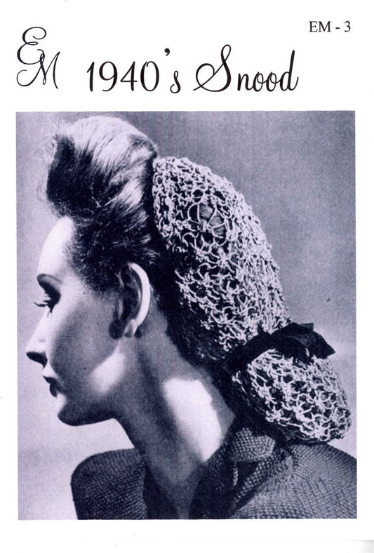 Ladies Hair Snood, Original Blackberry Pattern, DK Wool or Cotton, 40s Knitting Pattern, EM 3