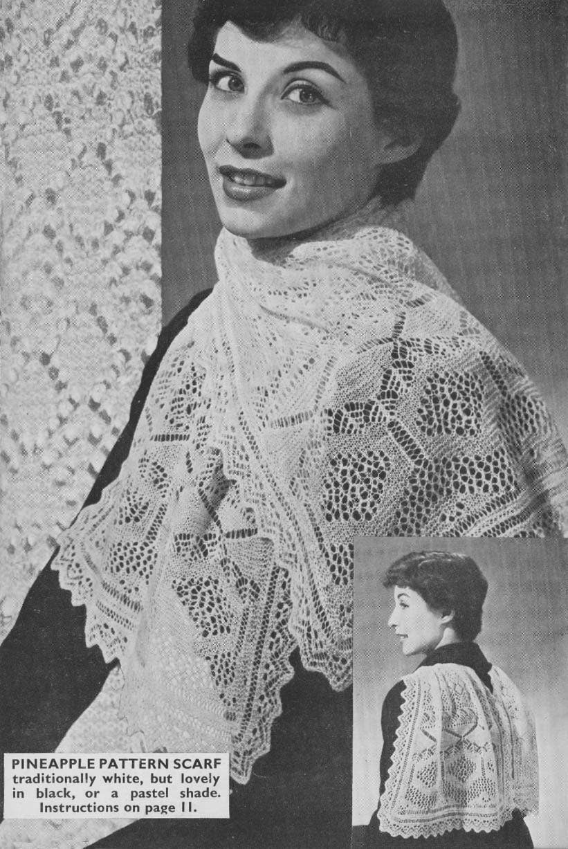 Ladies Shetland, Scarves, Shawl, 2ply & 3ply, 50s Knitting Pattern, Bestway 133