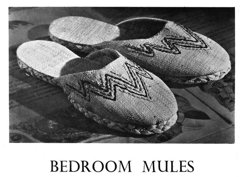 Made with Raffia, Bag, Belt, Hat, Sandals, Table Mats, Floor Mats, Slippers, 50s Patterns, Dryad Leaflet 137