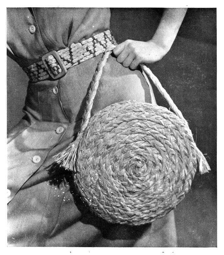 Made with Raffia, Bag, Belt, Hat, Sandals, Table Mats, Floor Mats, Slippers, 50s Patterns, Dryad Leaflet 137