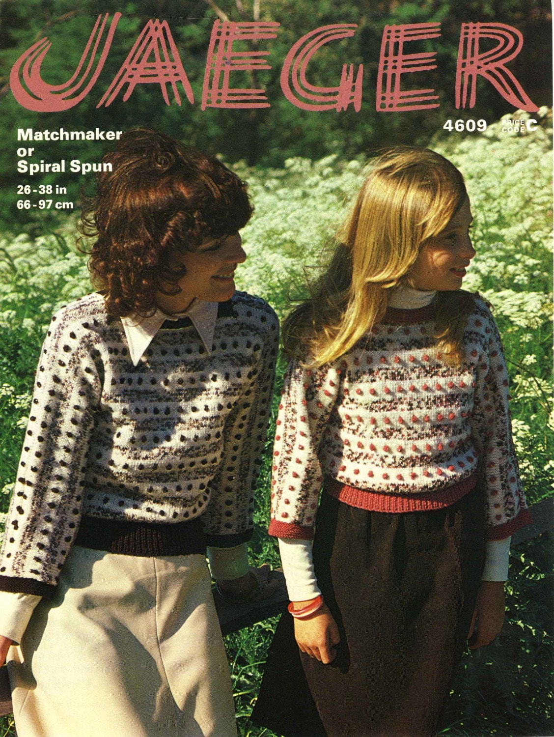 Ladies and Girls Jumper, 26"-38" Bust / Chest, DK, 80s Knitting Pattern, Jaeger 4609