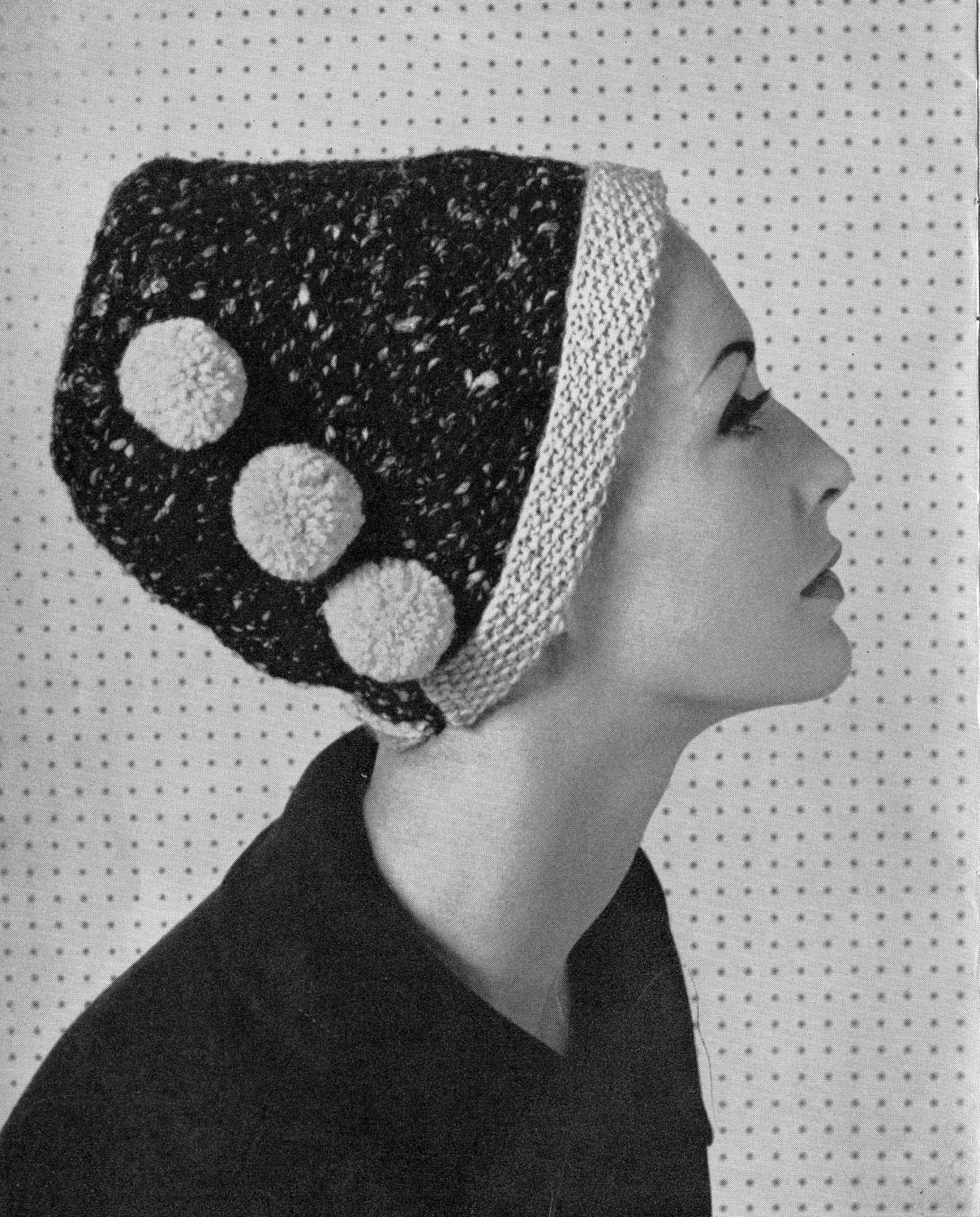 Ladies Hat in Six Styles, 4ply, DK, Chunky, 60s Knitting Pattern, P&B 9100