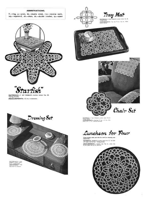 Tatting Pattern, Learn Tatting Tutorials, and Patterns 50s, Penelope 11