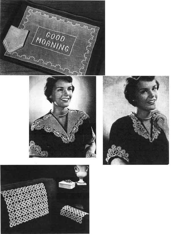 Crochet Pattern and Tatting Pattern, 15 Items For You To Make Collars and Doilies, 50s, Coats 259